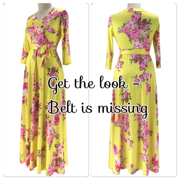 Dresses & Skirts - Plus size floral dress in yellow
